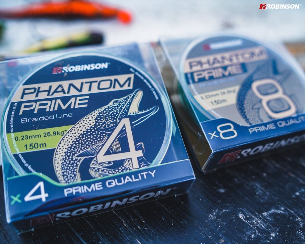 Plecionka Robinson Phantom Prime w wersji x4 i x8 obok siebie